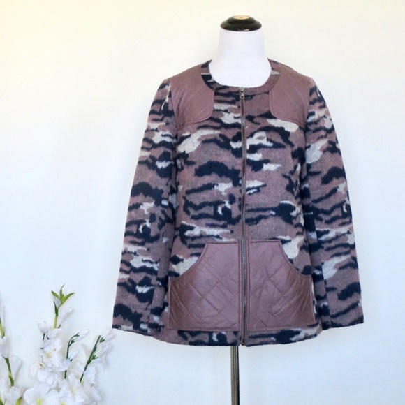 NEW! LOGO by Lori Goldstein Brushed Fleece Camo Zip Front Jacket Quilted SZ 2 - Picture 3 of 9